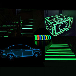 Противоскользящая резиновая лента люминесцентная 3M 2х500 см светится в темноте Зеленый