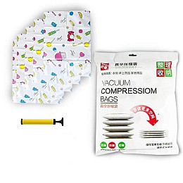 Вакуумний пакет для зберігання речей та одягу з насосом HLV R26106 5 шт