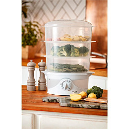 Електрична пароварка Adler AD-633 9 л 800W White