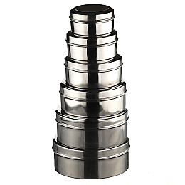 Набор лотков из нержавеющей стали с крышкой 6 шт A-Plus 0784