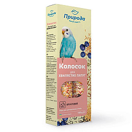 Корм и лакомство Колосок для волнистыx попугаев Фруктовый 140 г Природа (PR740026)