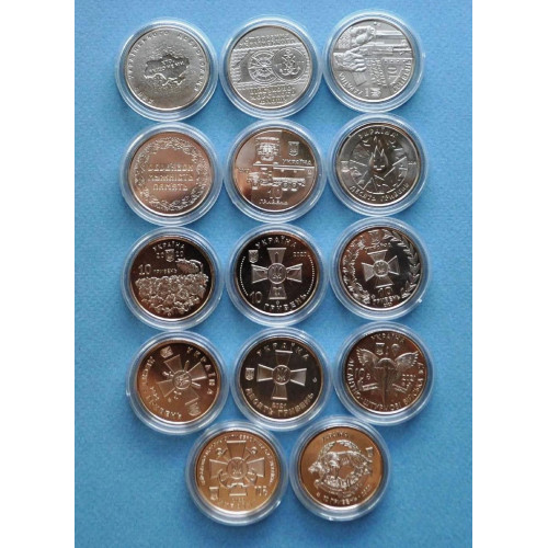 Набір монет в капсулах Collection Збройні Сили України 20.2 мм 14 шт Сріблястий (hub_7hfoyt)