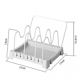 Підставка-сушка для кришок тарілок з тримачем рушників Mine 21*17*13.8 см Білий (hub_qa15rj)