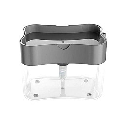Дозатор для моющого средства Soap Pump з мочалкою сірий