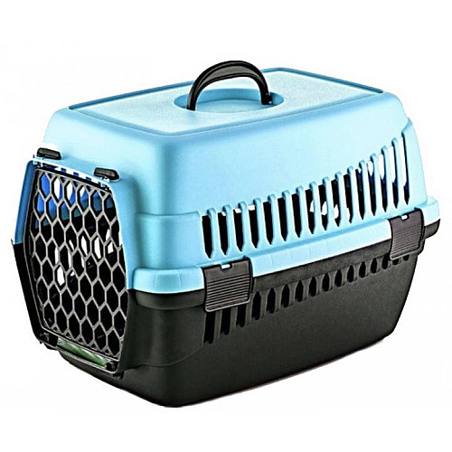 Переноска для животных Plast 50х35х35 см Черно-синий (MR12357)