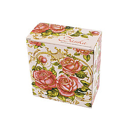 Банка керамічна прямокутна на металевій затяжці Bon Рози QF024-2-R 650 мл Рожевий (SK000054)