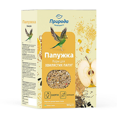 Корм для волнистых попугаев Природа Папужка Энергия 500 г (4823082410835)
