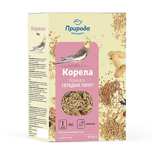Корм для средних попугаев Природа Корелла + Йод 500 г (4823082410811)