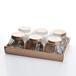 Комплект стеклянных банок Flora Basic Kitchen 7,6х7,8 см 6 шт Прозрачный (SK000276)