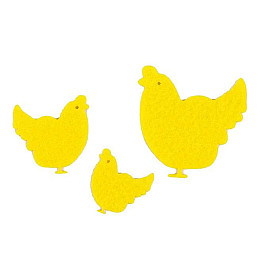 Декорация из фетра Flora Курочка микс 30 шт 2,5 см Желтый (10449)