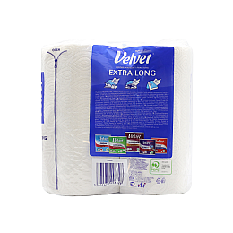 Бумажные полотенца Velvet Extra Long двухслойные 2 рулона