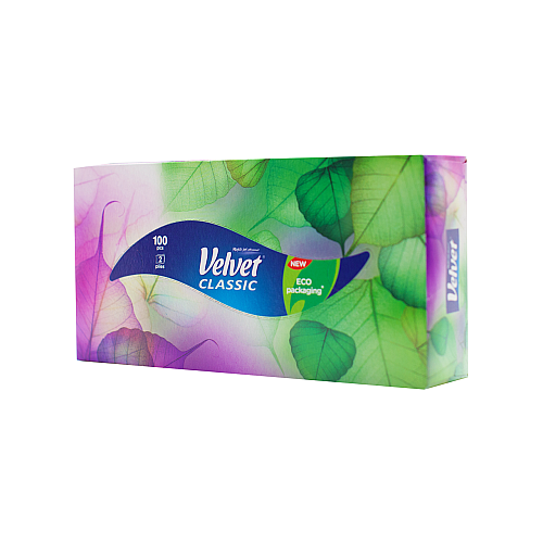 Салфетки в коробке Velvet Classic двухслойные 100 шт