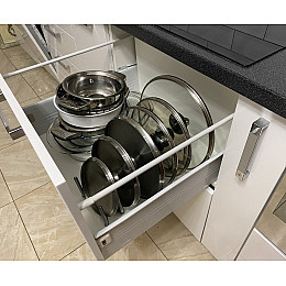 Подставка органайзер для крышек кастрюль IKEA VARIERA 701.548.00 14.5х10х8.5-50 см Хром