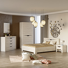 Спальня Еверест Ліберті Комплект 4 (модульна - 4 елементи) дуб крафт білий (EVR-2600)