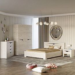 Спальня Еверест Ліберті Комплект 5 (модульна - 4 елементи) дуб крафт білий (EVR-2602)