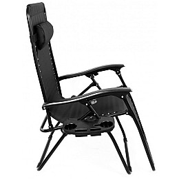 Садове крісло Шезлонг до 120 кг Bonro СПА-167A чорний