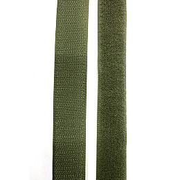 Липучка Велкро текстильная усиленная Студия Комфорта 25мм Хаки Крючок (Жесткая часть) 1м