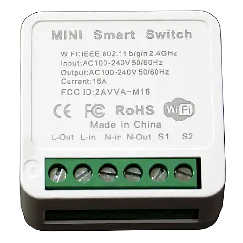 Умный беспроводной включатель RIAS M-16 Wi-Fi 220V 16A/3520W White (3_01781)