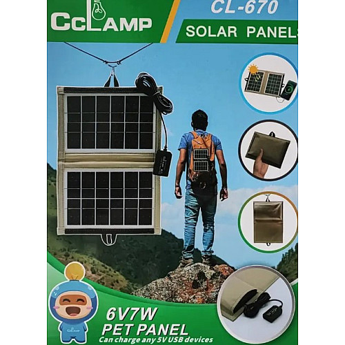 Cонячна панель cкладна CCLamp CL-670 7W з USB виходом, універсальна зарядка від сонця solar panel