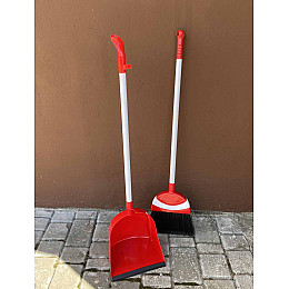 Совок со щеткой Stenson красный 330 ТЕ