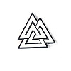 Шеврон (патч) на липучке Luxyart Валькнут 5 см белый (DB-005)