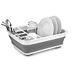 Сушарка для посуду RIAS розкладна силіконова White-Gray (3_01659)