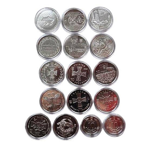 Набор монет в капсулах Collection Вооруженные Силы Украины 30 мм 16 шт Cеребристый (hub_2v1n7u)