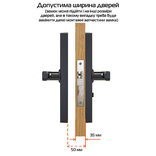 Биометрический замок NaviCat X9 электронный с поддержкой приложения TUYA Black (3_02238)
