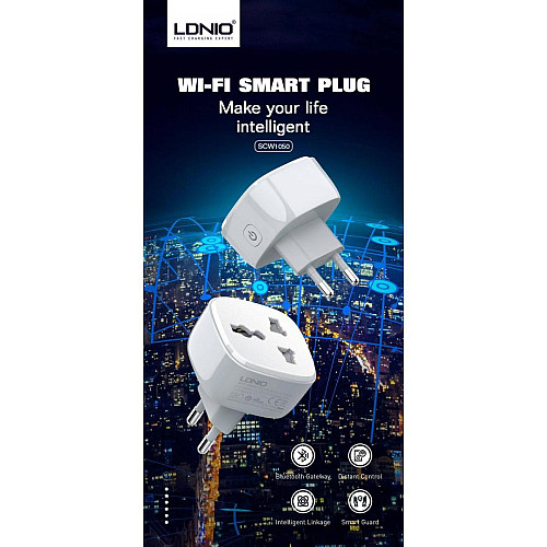 Розетка розумна Wi-Fi LDNIO SCW1050 2500W 10A White