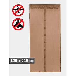 Дверна антимоскітна сітка штора на магнітах Magic Mesh 210*100 см Коричневий