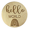 Деревянная табличка для фотосессии Dushka Hello world 7 см Бежевая (947)