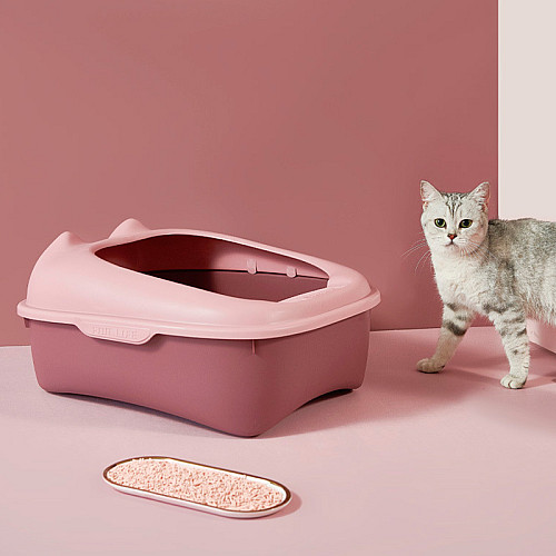 Туалет для кошек Taotaopets 268802 лоток для котов 40*30*20 cm Pink с лопаткой
