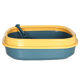 Туалет лоток для кішок з лопаткою Taotaopets 225501 46*38*13 см Синій (11051-62356)