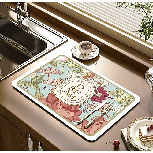 Коврик для сушки посуды на кухню Hoz Drain Pad Dream S 30X40 см Разноцветный (SK001661)