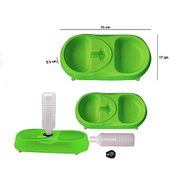 Кормушка для котов и собак Fine Pet Feeder с поилкой Green (3_03635)