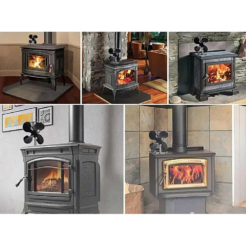 Вентилятор для печей та топок на тепловій енергії Voda Eco Fan Mini Stove Black N