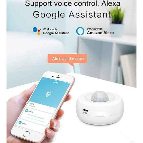 Умный беспроводной датчик движения Tuya Wi Fi 360° круглый - 1163358