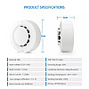 Умный датчик дыма с сиреной и WiFi круглый Tuya smart house - 902565