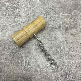 Штопор из нержавеющей стали с деревянной ручкой Hoz 6666-18