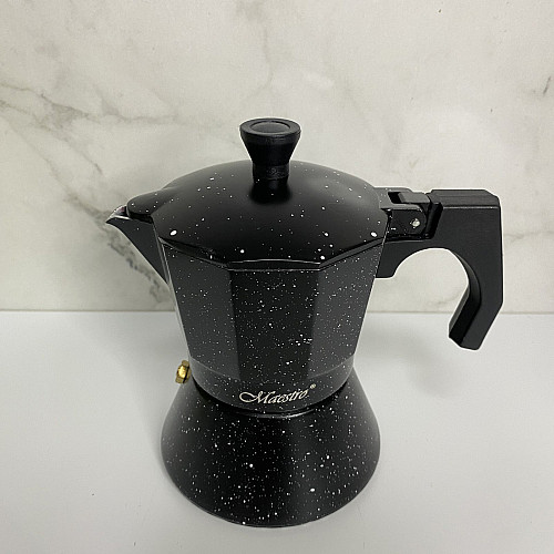 Гейзерна кавоварка алюмінієва 150 мл Maestro MR-1667-300 Black