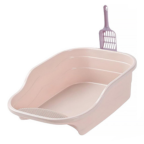 Туалет для кішок з лопаткою Lesko DT308 Pink лоток для кота