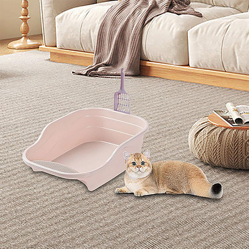 Туалет для кішок з лопаткою Lesko DT308 Pink лоток для кота