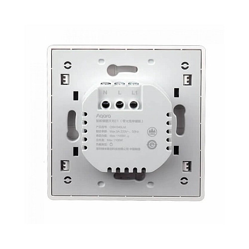 Розумний вимикач одноклавішний з нульовою лінією Aqara E1 Wall Switch EU Zigbee 3.0 Apple HomeKit (QBKG4OLM)