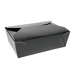 Бумажный бокс Pactiv 220x220x64 мм прямоугольный черный 50 шт/уп (42270)