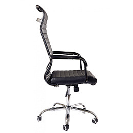 Офісне крісло керівника BNB SelenaDesign хром Tilt Екошкіра Чорний