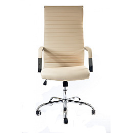 Офісне крісло керівника BNB SelenaDesign хром Tilt Екошкіра Бежевий