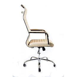 Офісне крісло керівника BNB SelenaDesign хром Tilt Екошкіра Бежевий