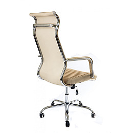 Офісне крісло керівника BNB SelenaDesign хром Tilt Екошкіра Бежевий