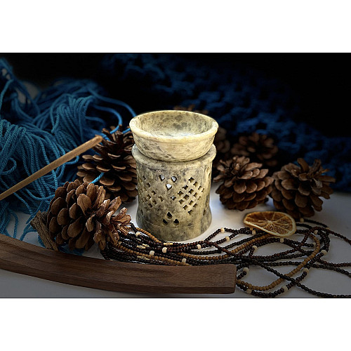 Каменная аромалампа для эфирных масел 9х7х7.5 см Индия Pashan Kala (505)