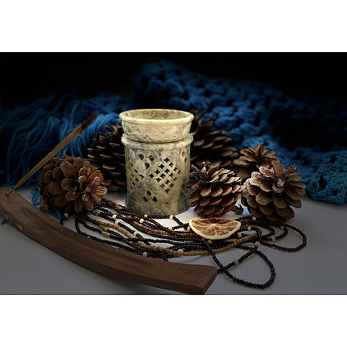 Каменная аромалампа для эфирных масел 9х7х7.5 см Индия Pashan Kala (505)